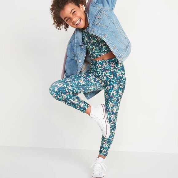 New Old Navy High-Waisted PowerSoft Side-Pocket Leggings Snakeskin - Picture 1 of 2